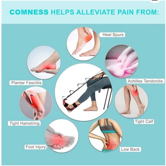 Comness Plantar Fasciitis, Foot, Calf, leg, heel Stretcher, Stretching Strap RED - Picture 5 of 9